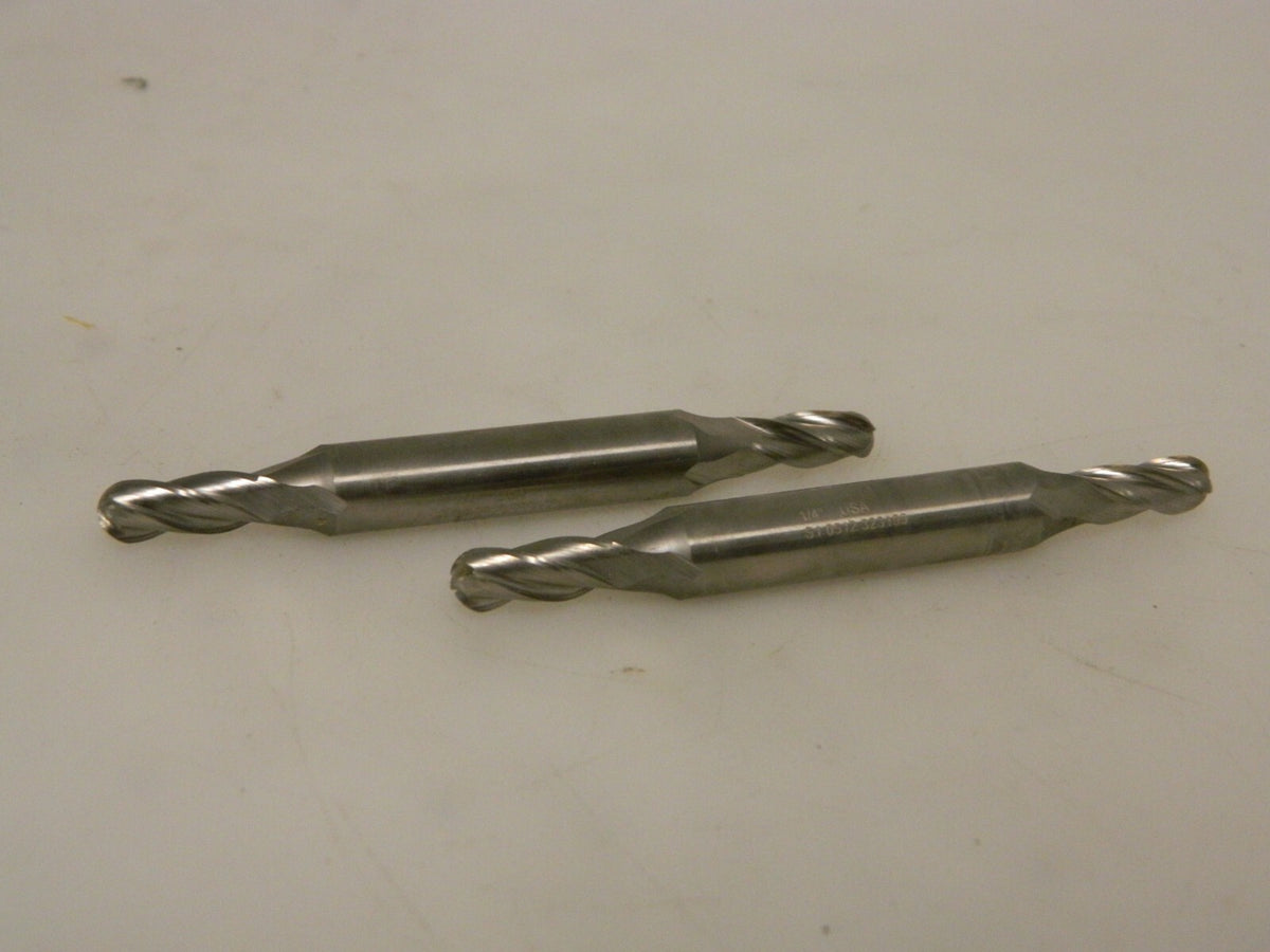 Melin Double End Ball End Mill 1/4" Dia. X 3/8" LOC 4FL Cobalt Qty 2 DDS-1208-B