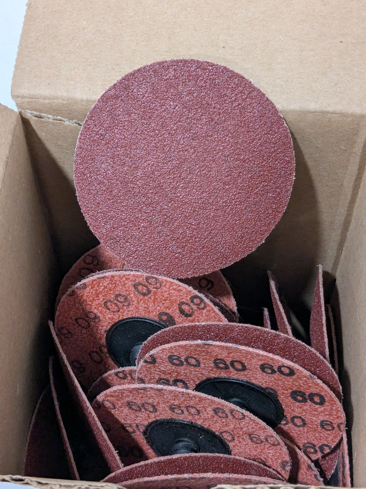 Merit Quick-Change Disc: Type R, 3" Dia, 60 Grit, AO, Coated Qty 50 6995739