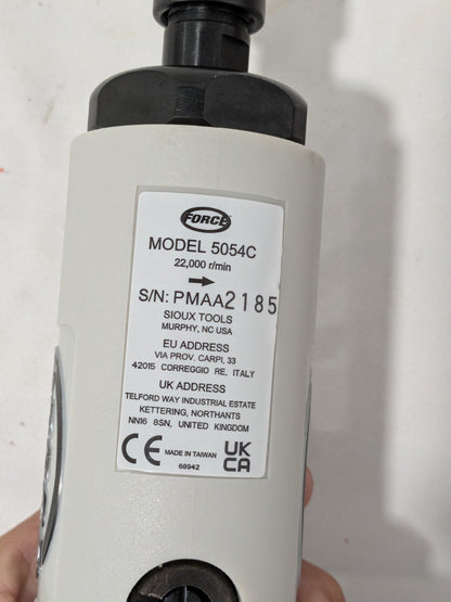 Sioux Tools Air Die Grinder: 1/4" Collet, 1/4" NPT Inlet, 22000 RPM 5054C