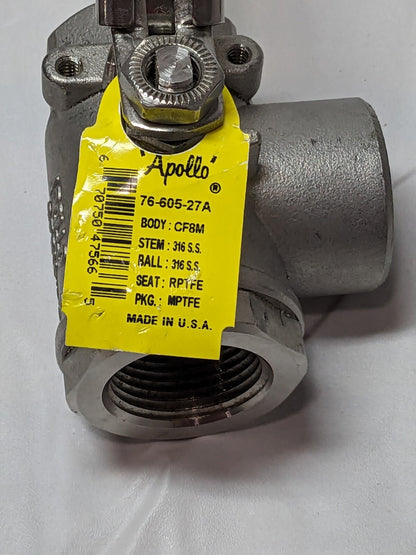 APOLLO Standard Manual Ball Valve: 1" Pipe FNPT x FNPT x FNPT  7660527A