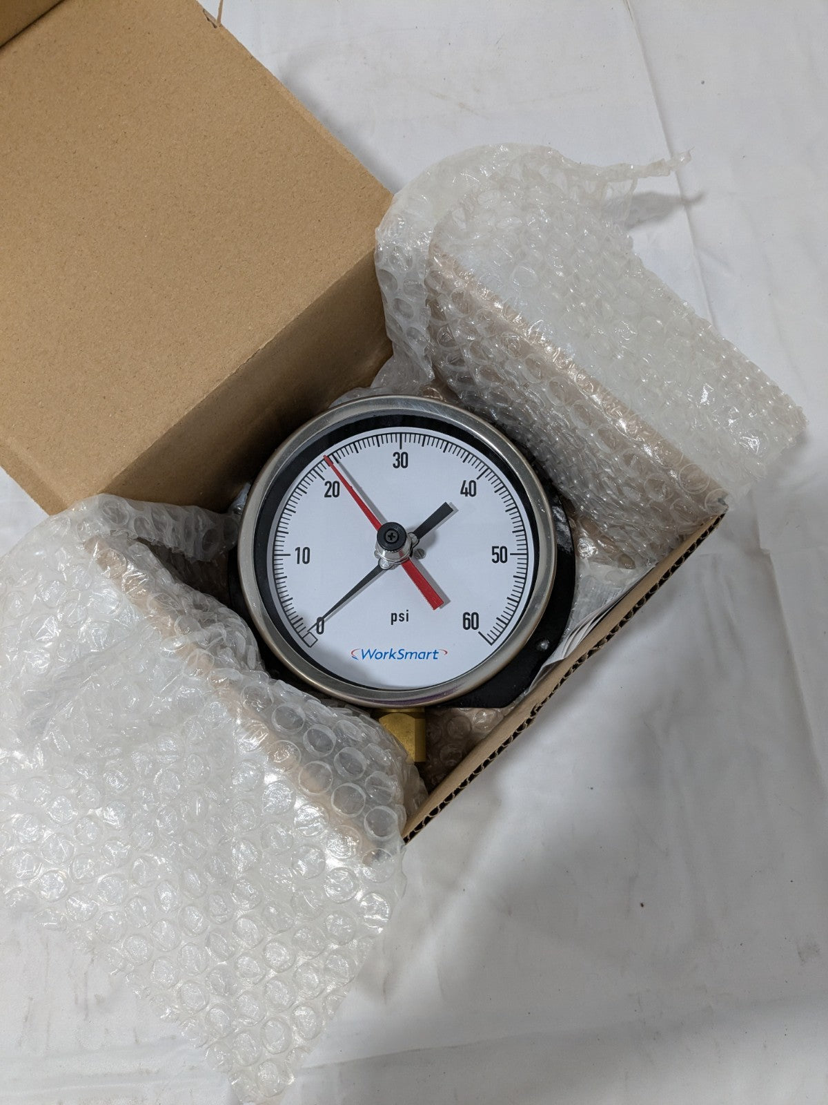 WorkSmart Pressure Gauge 4-1/2" Dial, 1/4 Thread, 0-60 Scale Range WS-PE-30