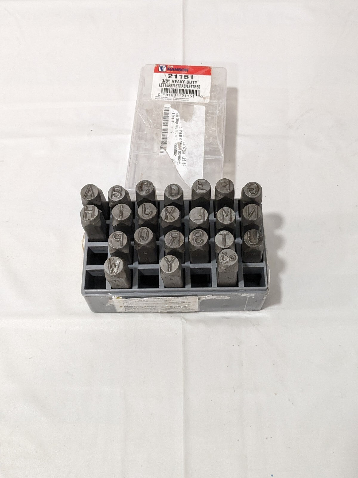C.H. HANSON Heavy-Duty Stamp Set: 3/8" Character, 23 pc 21151 INCOMPLETE