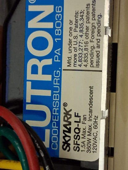 Lutron Skylark Ivory Slide-to-Off Fan And Light Control SFSQ-LF-IV