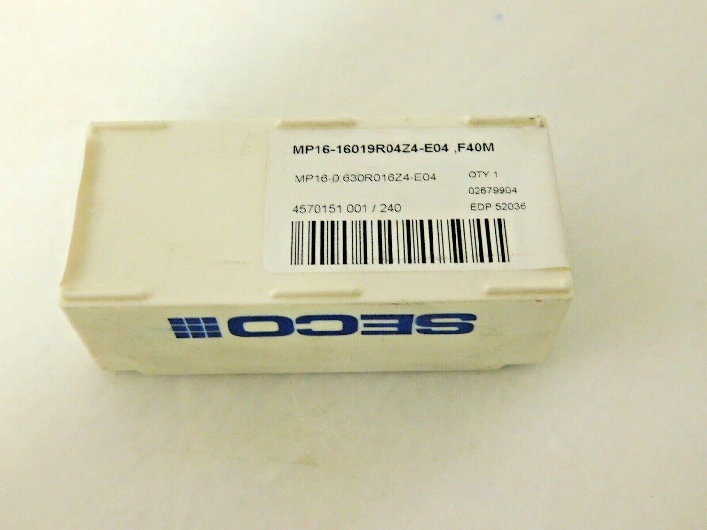 Seco Carbide Milling Tip Insert MP16-16019R04Z4-E04 Grade F40M 52036