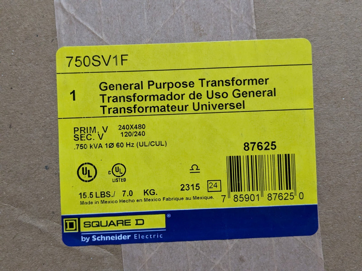 Square D General Purpose Transformer 1 Phase 120/240V 750SV1F