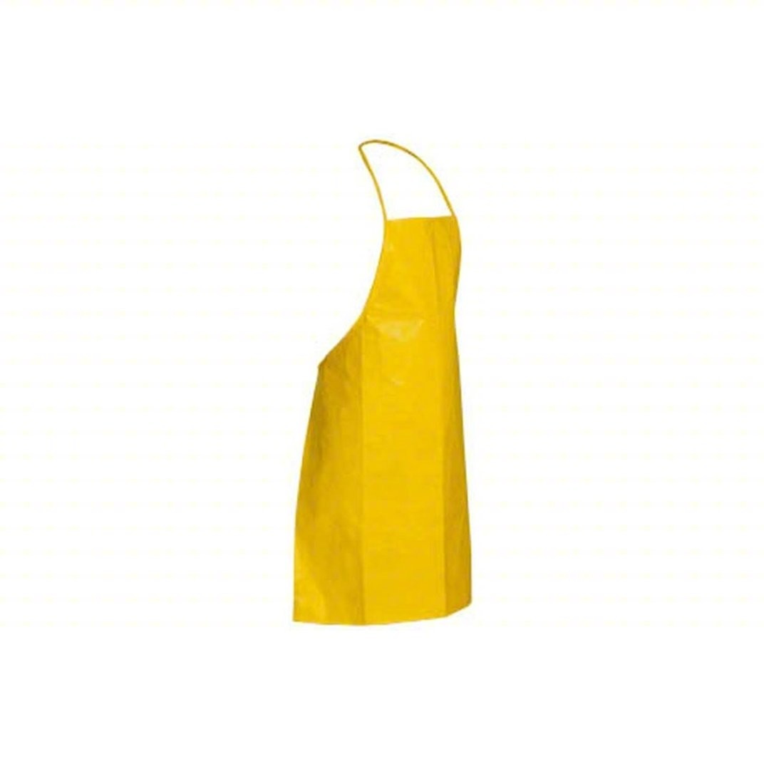 DUPONT 100pc yellow Disposable&ChemicalResistant Apron 36"Length 10.00 mil Thick