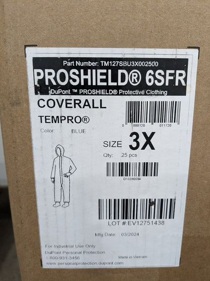 DUPONT Disposable Coveralls Flame-Resistant Sz 3X Qty 25 TM127SBU3X002500