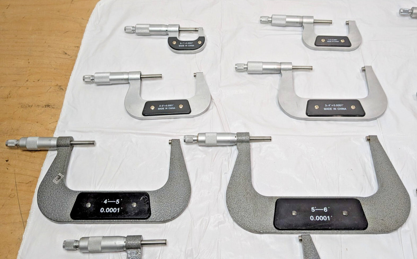 12 PCS Mechanical Outside Micrometer Set 0 - 12" Range W/O Standards INCOMPLETE