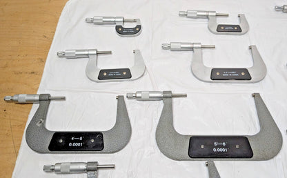 12 PCS Mechanical Outside Micrometer Set 0 - 12" Range W/O Standards INCOMPLETE