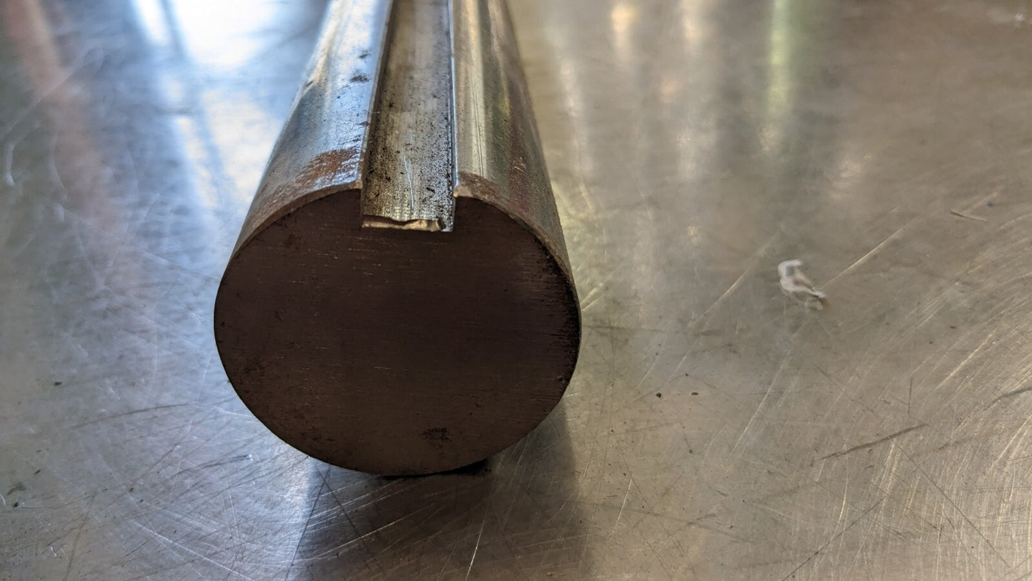 Round Linear Shafting 2.19" Dia 48" OAL Steel 1/2" Key 2.19K1045ST-3