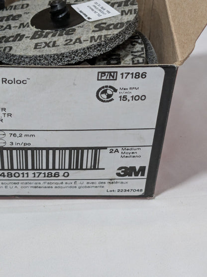 3M Deburring Wheel: 3" Dia, Density 2, Aluminum Oxide Box of 10 7100000858