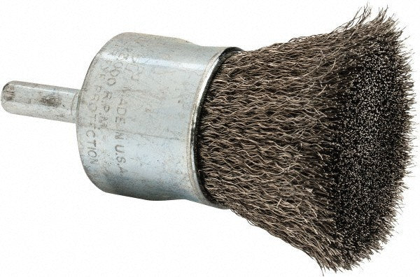 Weiler End Brushes: 1" Dia, Stainless Steel, Crimped Wire QTY 2 98540