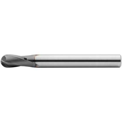 Mitsubishi Ball End Mill: 4.00 mm Dia, 4.00 mm LOC, 2 FL, Solid Carbide 10568019