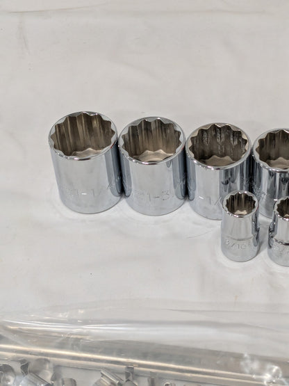 Proto Socket Set: Standard, 14 Pc, 1/2" Drive, 3/8 to 1-1/4" J54114 INCOMPLETE