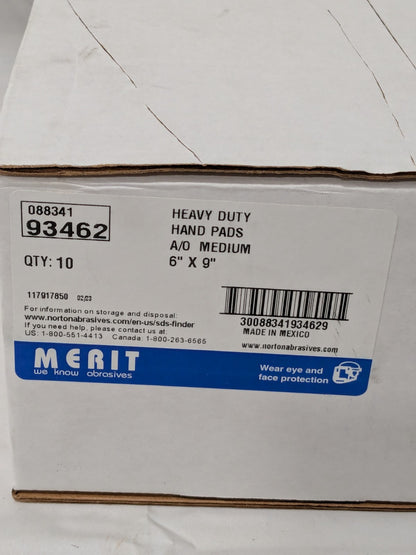 Merit Hand Sanding Pad: Non-Woven, Aluminum Oxide Qty 10 08834193462