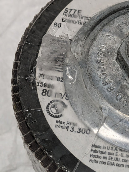 3M Flap Disc: 4-1/2" Dia, 80 Grit, Zirconia Alumina, Type 29 Qty 5 7000119470