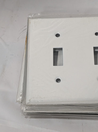United Electric 4 Gang Steel White Toggle Plate QTY 10 US86074
