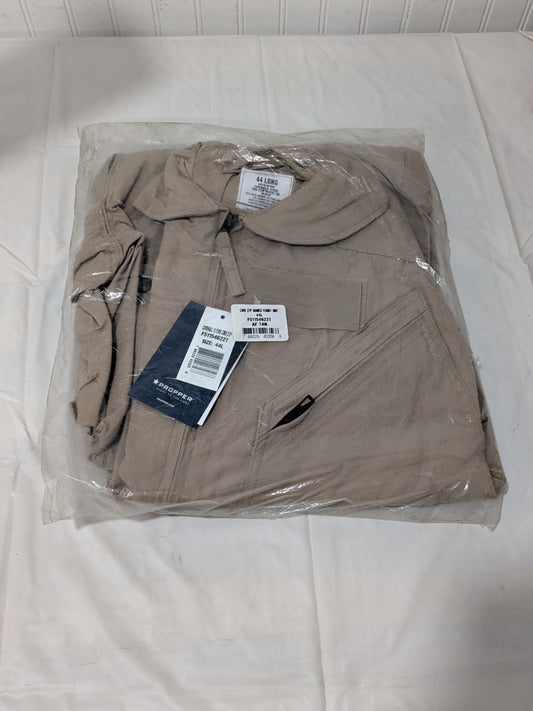 PROPPER Flight Suit Sz 44 Long, Tan, Zipper Closure, 6 Pocket F51154622144L