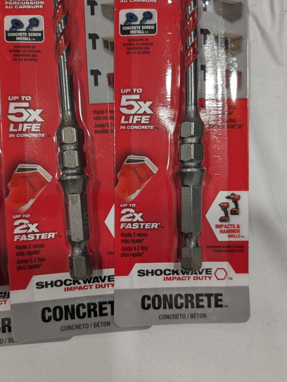 MILWAUKEE SHOCKWAVE CARBIDE HAMMER DRILL BITS FOR CONCRETE 48-20-9094