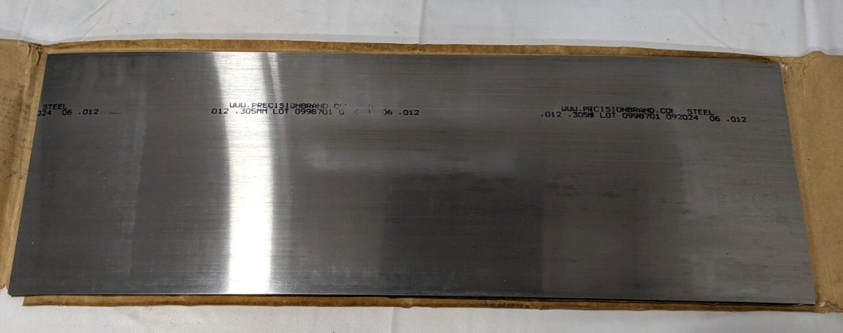 PRECISION BRAND Steel Shim Stock  0.012" x 6" x 18"  *Pack of 10*