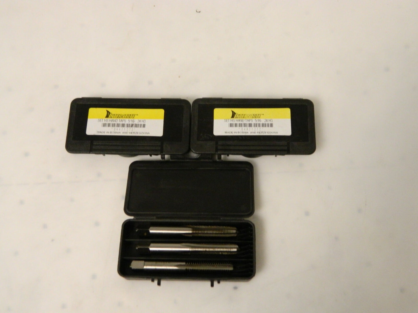 Interstate HSS H3 Standard Hand Tap Set 5/16"-24 4-Flute Qty 3 Sets 04471272