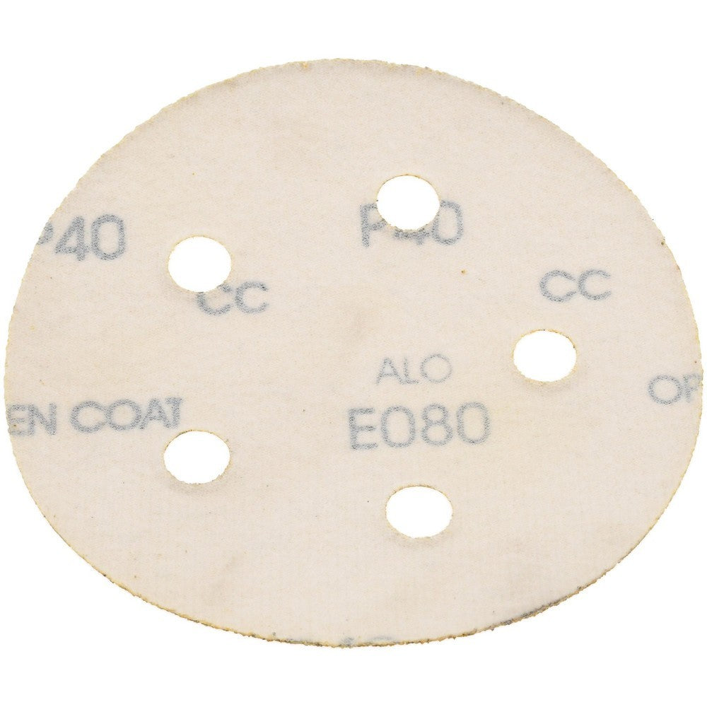 Hook & Loop Disc: 5" Dia, 40 Grit, Coated, Aluminum Oxide box of 50