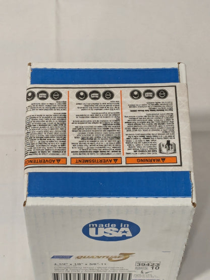 Norton Depressed-Center Wheel: Type 27, 4-1/2" x 1/8" Box of 10 66252839423