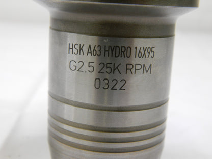 ISCAR Hydraulic Tool Chuck: HSK63A, Taper Shank, 16 mm Hole 4559355 USED