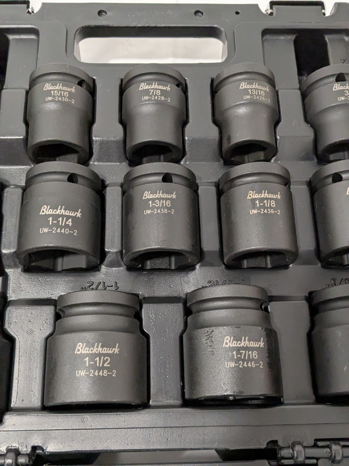 Blackhawk Socket Set: Impact Standard, 14 Pc, 3/4" Drive, 3/4 to 1-5/8" UW-2414S