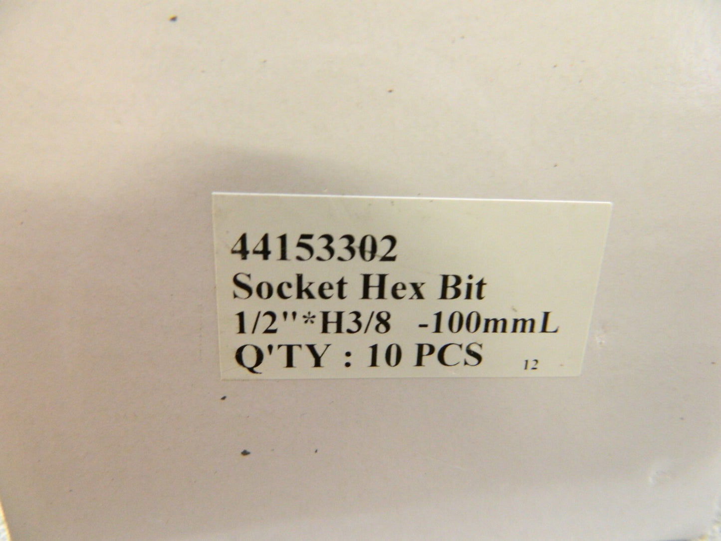 PARAMOUNT Hand Hex Bit Socket: 1/2" Drive, 3/8" Hex Qty 20 PAR-12HBS-38