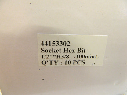 PARAMOUNT Hand Hex Bit Socket: 1/2" Drive, 3/8" Hex Qty 20 PAR-12HBS-38