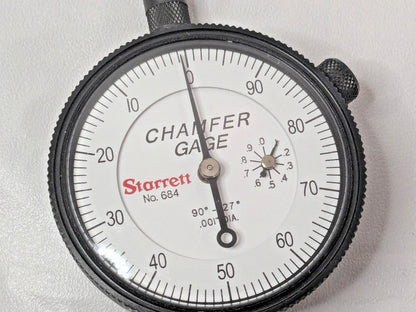 Starrett Internal Chamfer Gage 0 to 1" 90 to 127 Degree 3-Blade Plunger 684-3Z