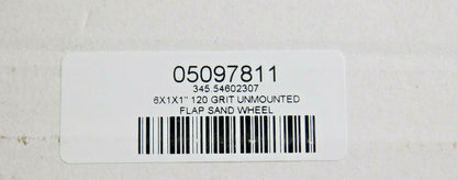 Aluminum Oxide Unmounted Flap Wheels 6"x1"x1" 120 Grit 48000 RPM QTY 3 05097811