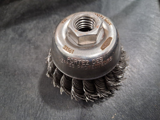 Osborn Steel Knotted Cup Brush 2-3/4" Dia 0.02" Wire Dia 33561