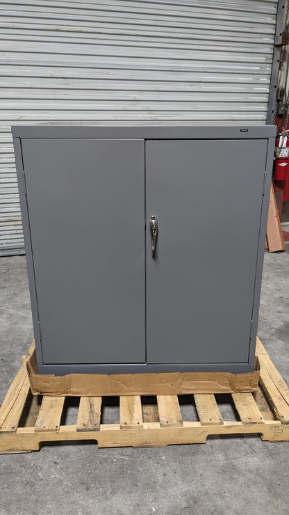 Tennsco Deluxe Steel Storage Cabinet 3-Shelf 36" x 24" x 42" Scratch N Dent