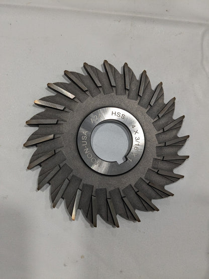 Side Milling Cutter 4"CutterDia 3/16" CuttingWidth 1"ArborHole 24Teeth SM4187