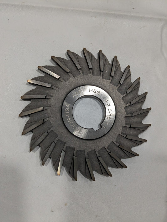 Side Milling Cutter 4"CutterDia 3/16" CuttingWidth 1"ArborHole 24Teeth SM4187