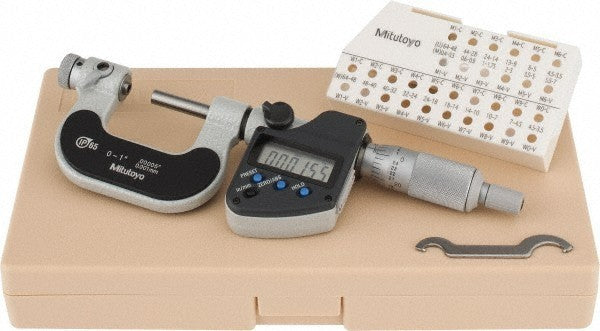 Mitutoyo Electronic Screw Thread Micrometer: 0" to 1" Range 326-351-32