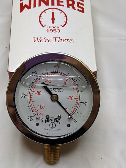 WINTERS Pressure Gauge 2½" - ¼ NPT BTM 0.30VAC KPA PFQ801