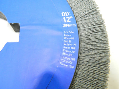 OSBORN Wheel Brush: 12" Wheel Dia, Crimped Nylon, 80 Grit, 3,000 RPM 78015