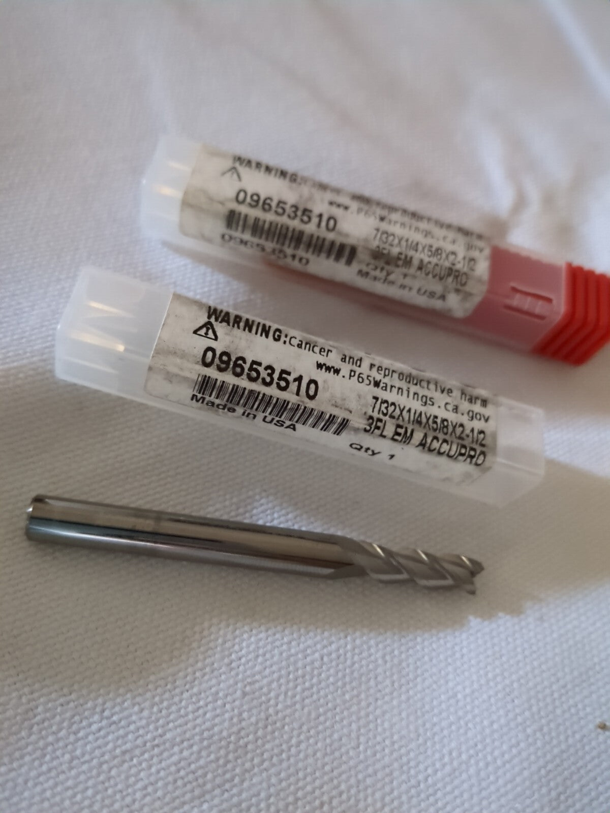 ACCUPRO Square End Mill: 2pk  7/32" Dia, 5/8" LOC, 3 Fl 12181941