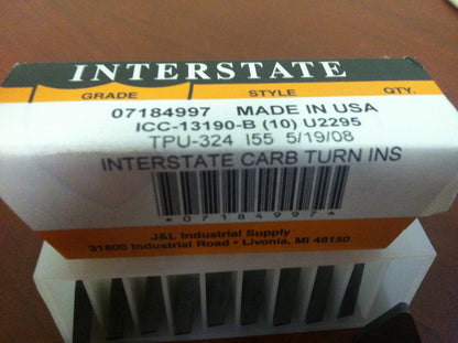 Interstate Indexable Turning Inserts TPU-324 I55 Carbide QTY 10 ICC-13190-B