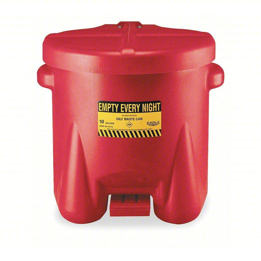 Eagle 10 Gallon Capacity, Polyethylene Oily Waste Can 935FL