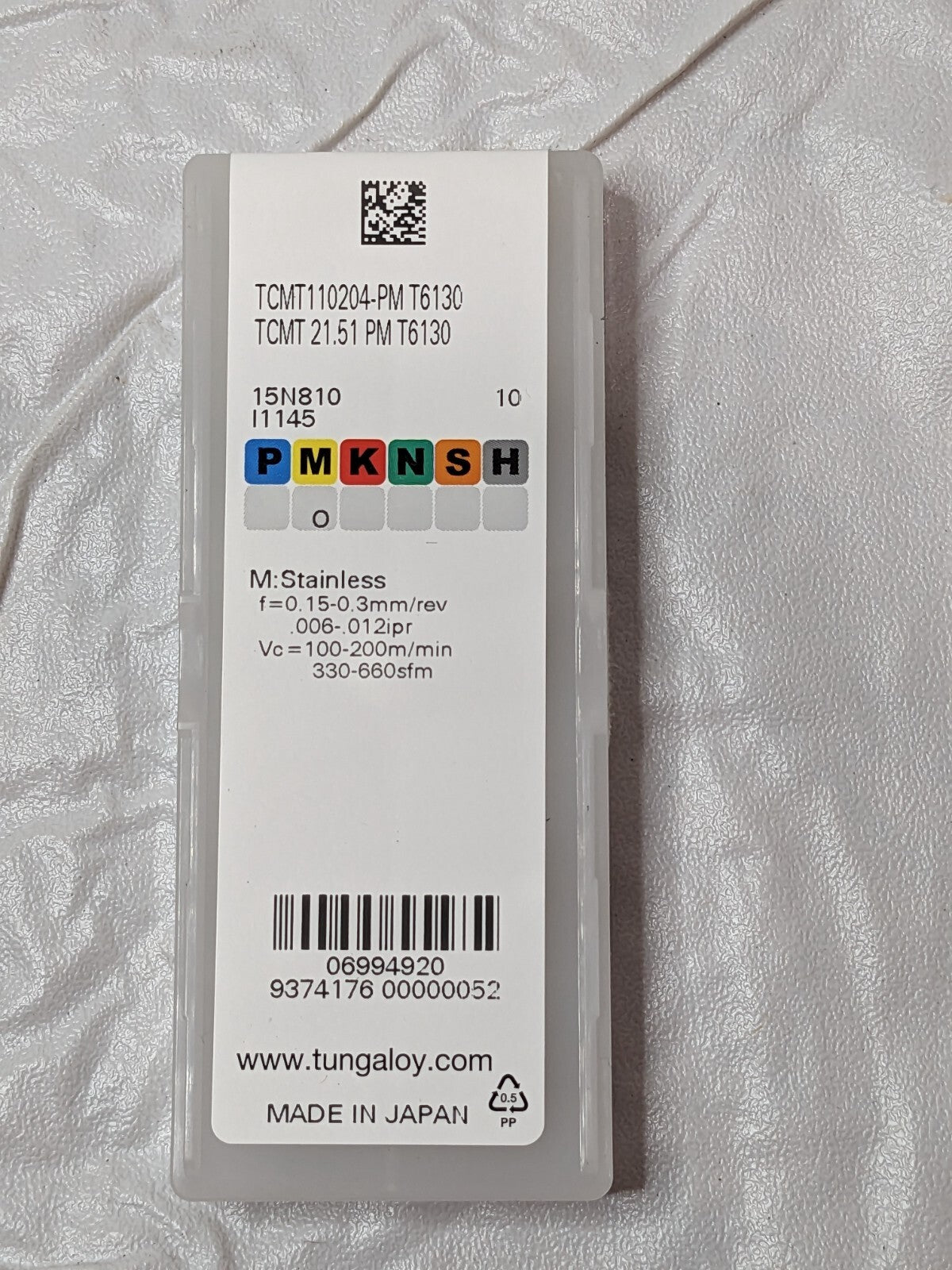 Tungaloy Carbide Indexable Turning Inserts TCMT 21.51 PM T6130 QTY 10 6994920