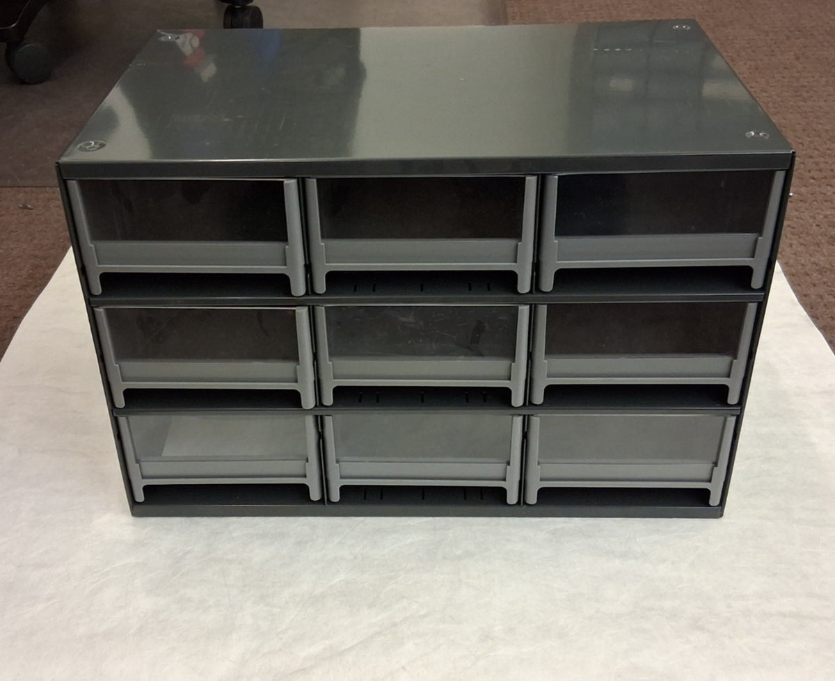 Akro-Mills 9 Drawer Small Parts Modular Steel Frame Storage Cabinet 19909