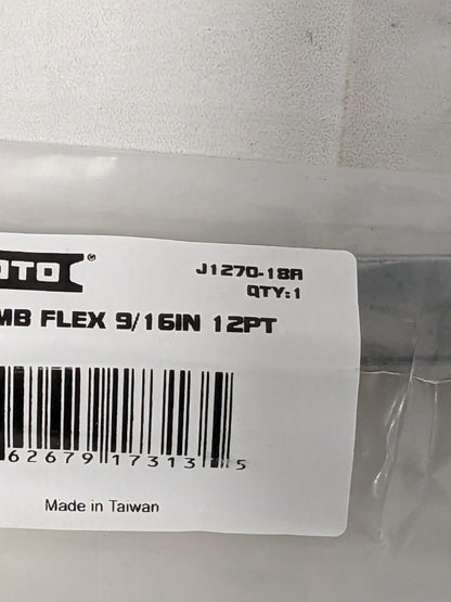 PROTO Combination Wrench: 9/16" Head Size, 15º Offset 8.6300" OAL