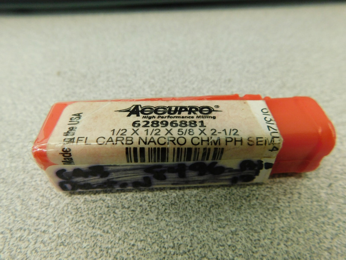 Accupro Carbide Corner Chamfer End Mill 1/2 Dia 4Fl 5/8 LOC 2.5L 62896881