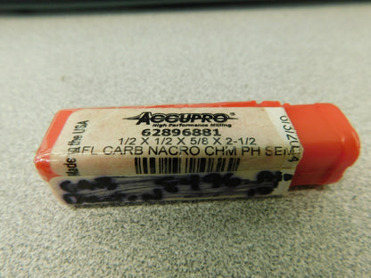 Accupro Carbide Corner Chamfer End Mill 1/2 Dia 4Fl 5/8 LOC 2.5L 62896881
