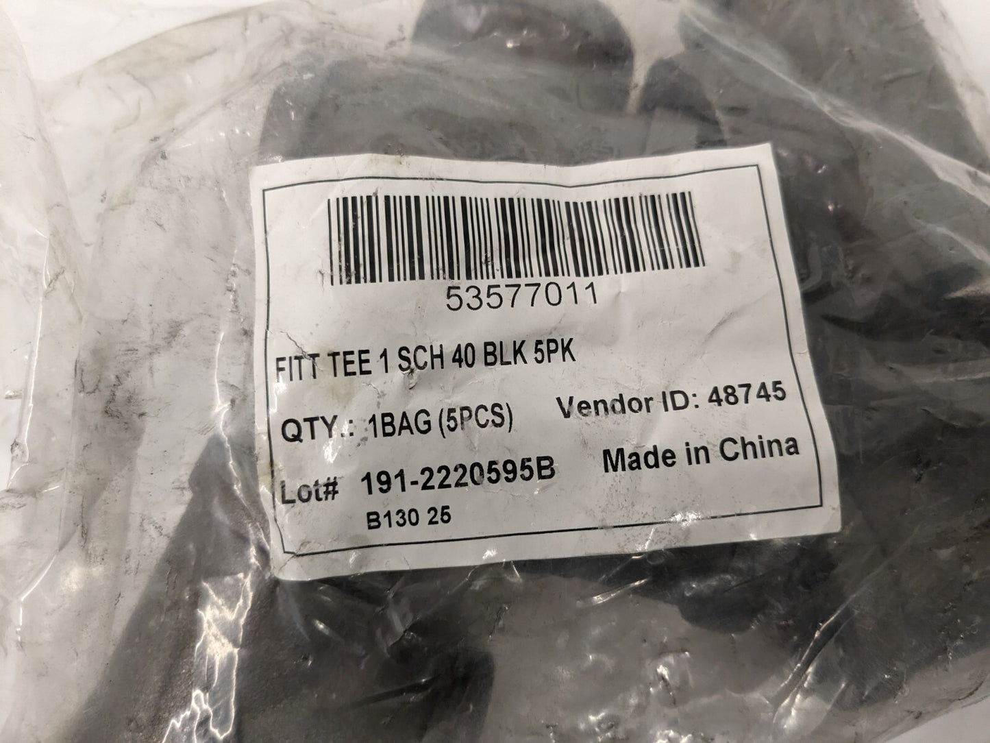 Black Tee: 1, Threaded 5pk MDB130 25-5