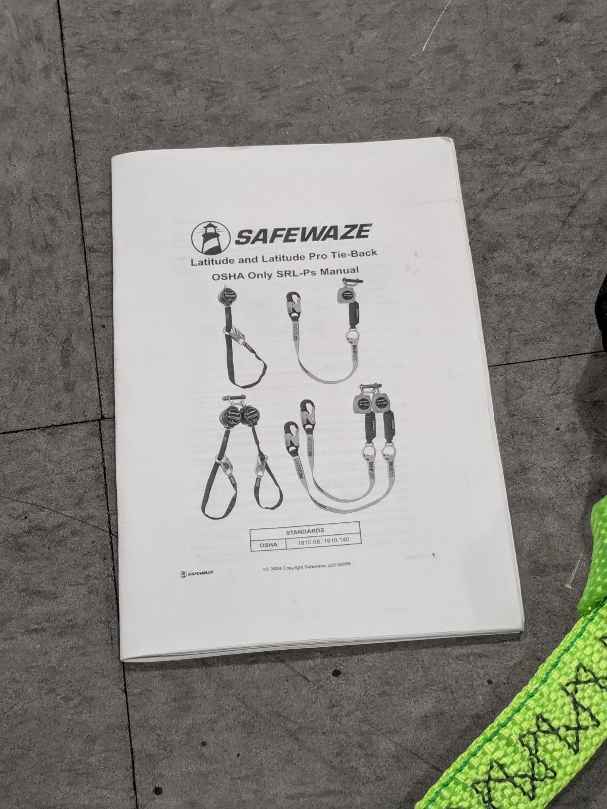 Safewaze Amteck Latitude Tie-Back 6' Dual Web SRL 9013 37" 024-5408